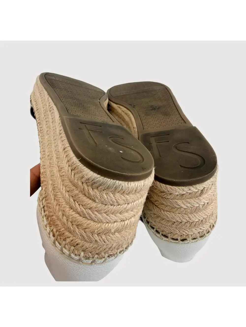 Franco Sarto Pela Espadrille Wedge Sandals Ivory 10
